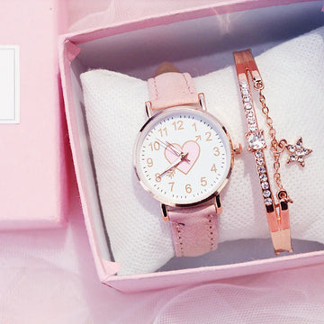 Heart-Shaped Dial Watch for Girls – Sweet Everyday Timepiece