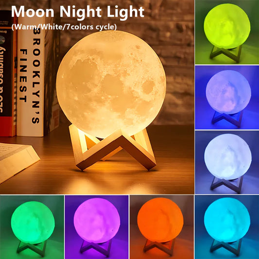 LED Moon Galaxy Night Light – Battery-Powered Bedroom Decor Light