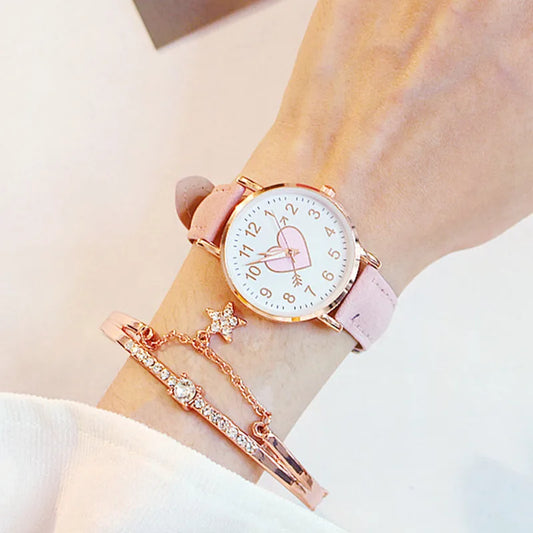 Heart-Shaped Dial Watch for Girls – Sweet Everyday Timepiece