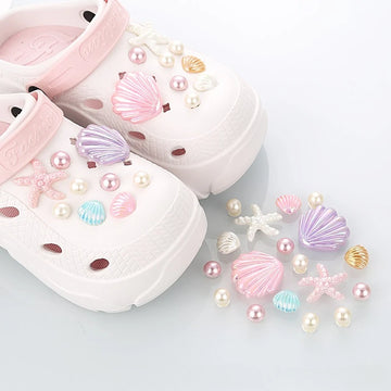 Starfish & Shell Shoe Charms – 18-Piece Summer Set
