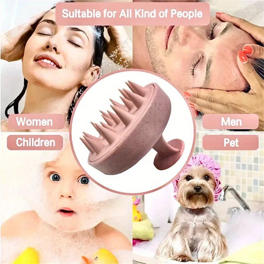 Silicone Shampoo Scalp Massage Brush – Deep Circulation Care