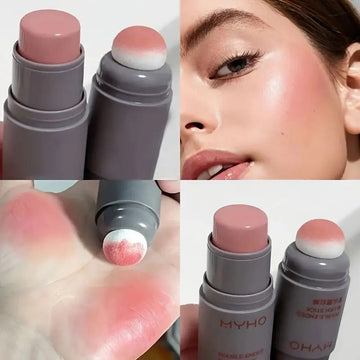 Dual-Use Sponge Blusher Stick – Effortless Color for Lips &amp; Cheeks