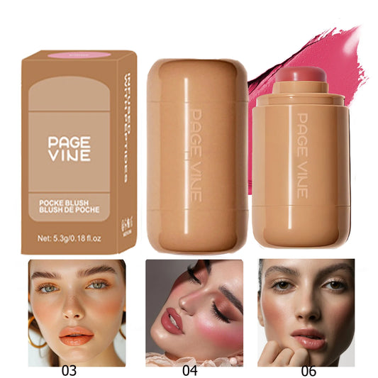 3-in-1 Cheek &amp; Lip Blush Stick – Effortless Natural Color