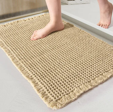 Waffle Weave Bathroom Bath Mat – Absorbent Non-Slip Floor Rug